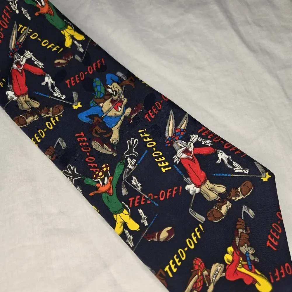Looney‎ Tunes Golf Mania Teed Off Vintage Neck Tie Vintage 1995